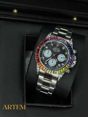 Rolex Cosmograph Daytona Rainbow Silver AA_img_0