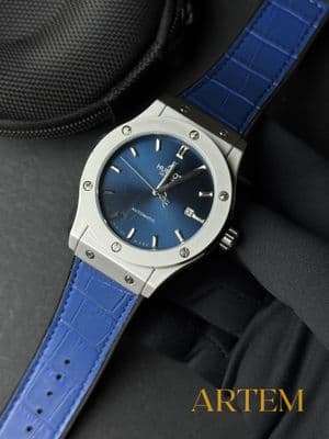 Hublot Classic Fusion Automatic Silver Case-Blue AA_img_0