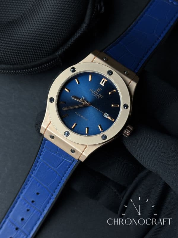 Hublot Classic Fusion Automatic Rose Gold Case-Blue AA